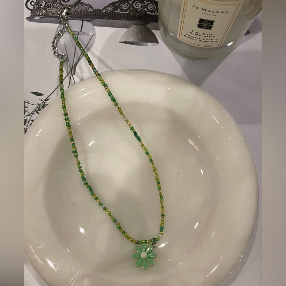 Beaded Handmade Necklace with charm